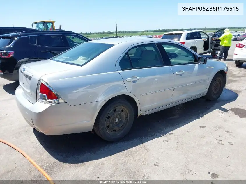 2006 Ford Fusion S VIN: 3FAFP06Z36R175515 Lot: 42613018