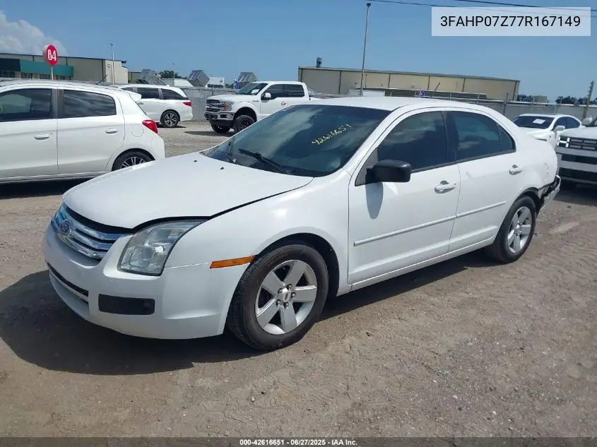 2007 Ford Fusion Se VIN: 3FAHP07Z77R167149 Lot: 42616651