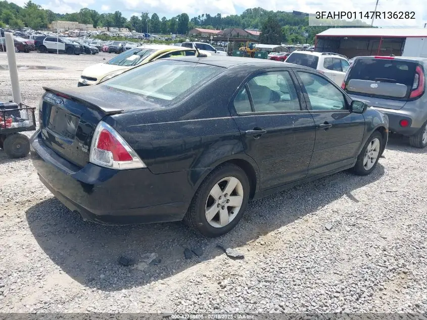 2007 Ford Fusion Se VIN: 3FAHP01147R136282 Lot: 42758405