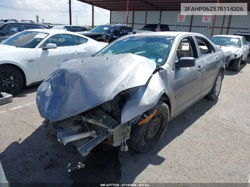 2007 Ford Fusion S VIN: 3FAHP06Z57R114306 Lot: 42777239