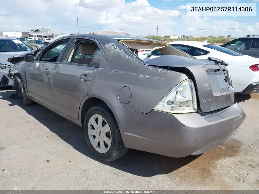 2007 Ford Fusion S VIN: 3FAHP06Z57R114306 Lot: 42777239
