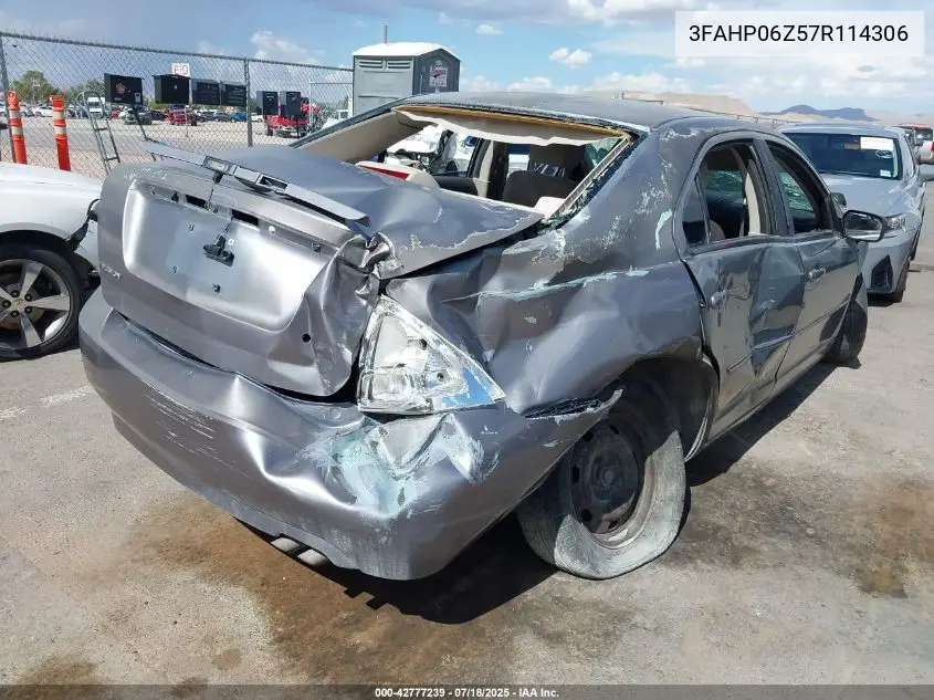 2007 Ford Fusion S VIN: 3FAHP06Z57R114306 Lot: 42777239