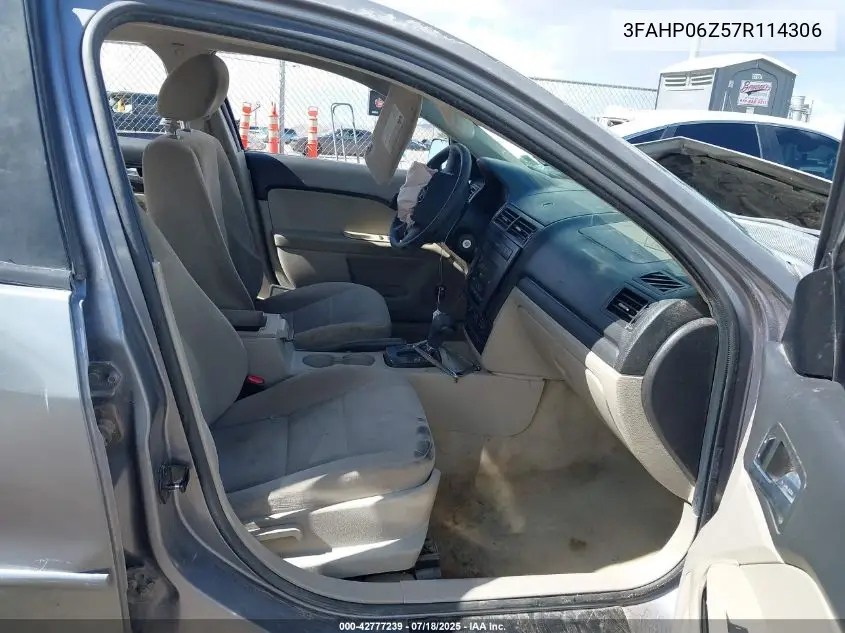 2007 Ford Fusion S VIN: 3FAHP06Z57R114306 Lot: 42777239
