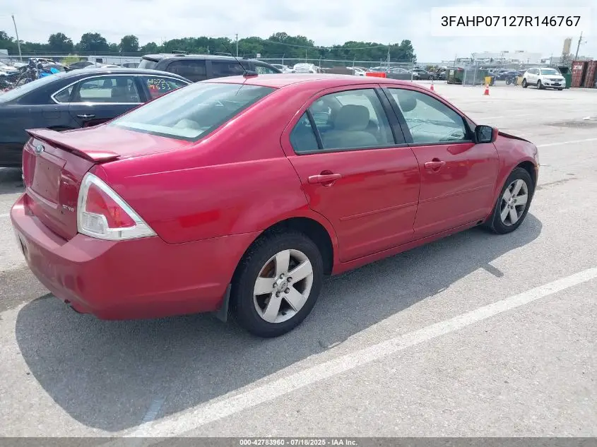 2007 Ford Fusion Se VIN: 3FAHP07127R146767 Lot: 42783960
