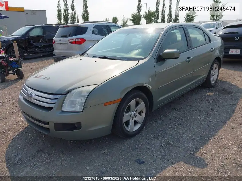 2008 Ford Fusion Se VIN: 3FAHP07198R245474 Lot: 12327618