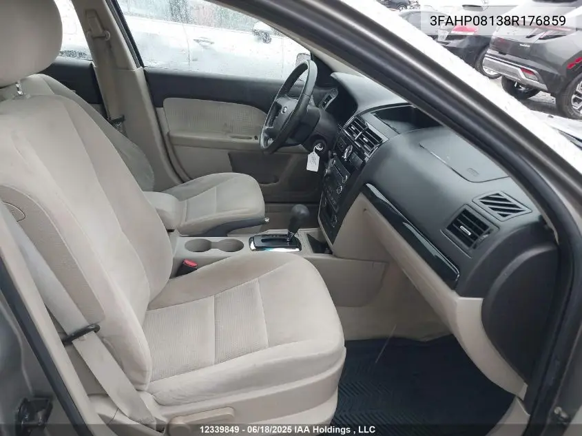 2008 Ford Fusion VIN: 3FAHP08138R176859 Lot: 12339849