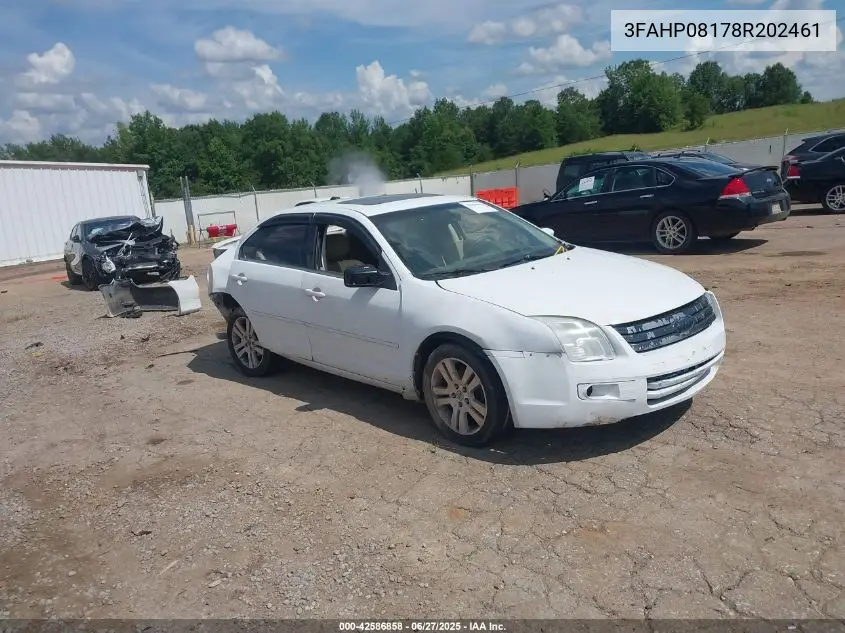 2008 Ford Fusion Sel VIN: 3FAHP08178R202461 Lot: 42586858