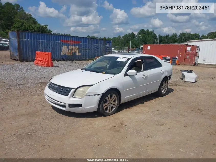 2008 Ford Fusion Sel VIN: 3FAHP08178R202461 Lot: 42586858