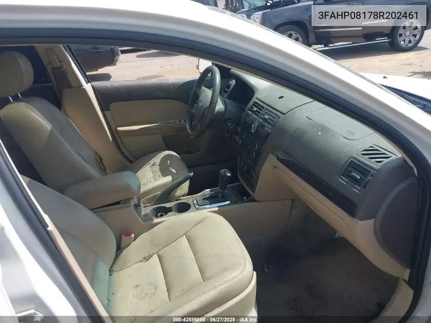 2008 Ford Fusion Sel VIN: 3FAHP08178R202461 Lot: 42586858