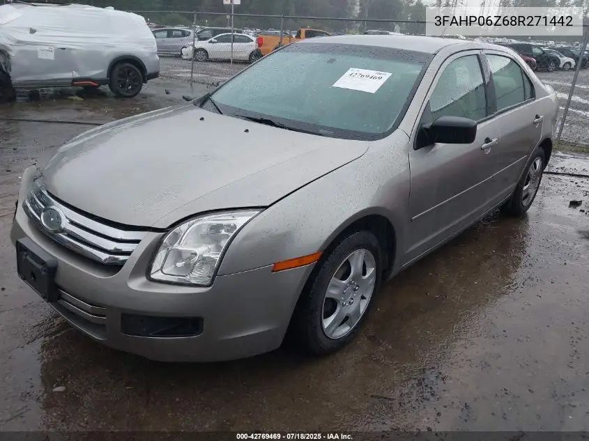 2008 Ford Fusion S VIN: 3FAHP06Z68R271442 Lot: 42769469