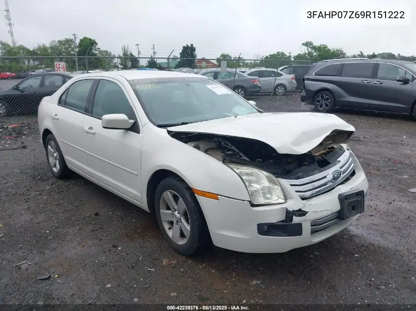 2009 Ford Fusion Se VIN: 3FAHP07Z69R151222 Lot: 42239376