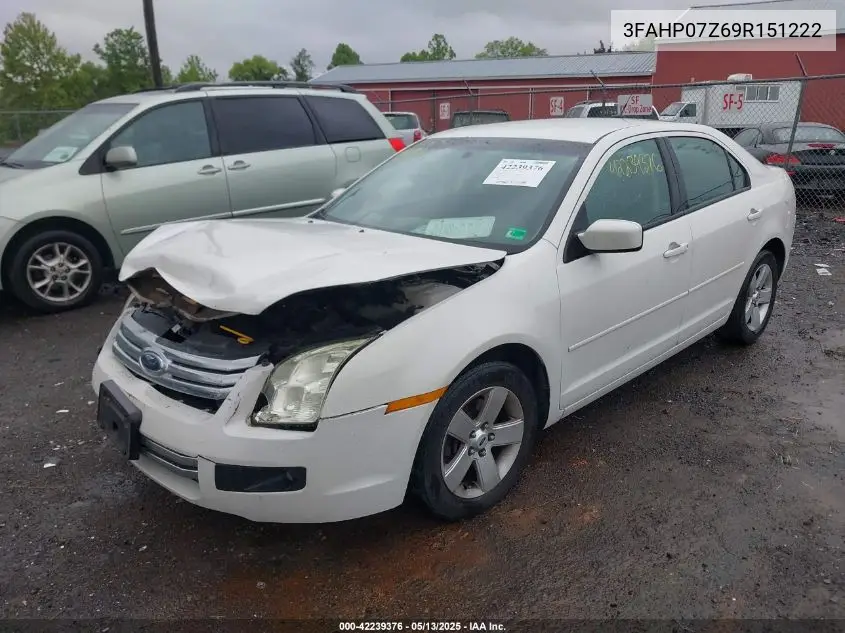 2009 Ford Fusion Se VIN: 3FAHP07Z69R151222 Lot: 42239376