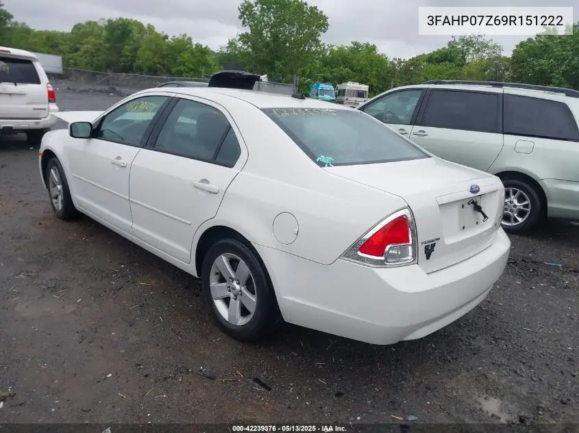 2009 Ford Fusion Se VIN: 3FAHP07Z69R151222 Lot: 42239376