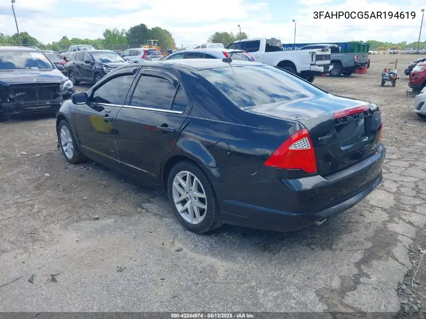 2010 Ford Fusion Sel VIN: 3FAHP0CG5AR194619 Lot: 42244974