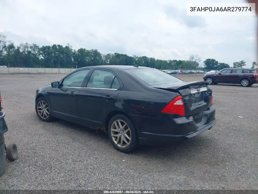 2010 Ford Fusion Sel VIN: 3FAHP0JA6AR279774 Lot: 42529987
