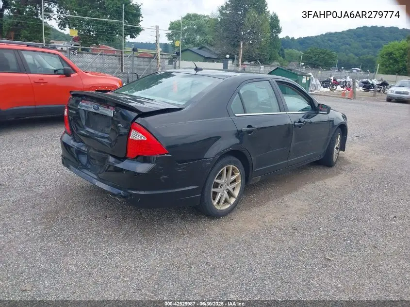 2010 Ford Fusion Sel VIN: 3FAHP0JA6AR279774 Lot: 42529987