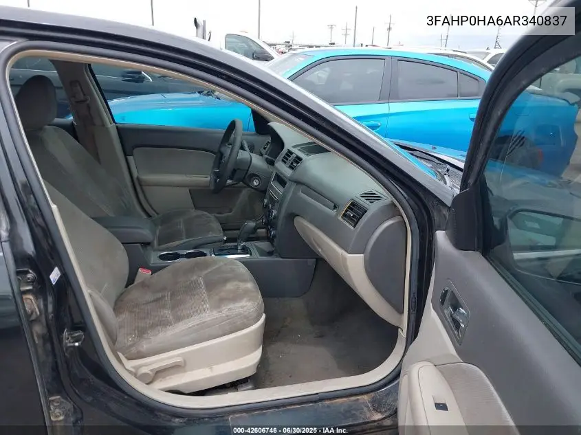 2010 Ford Fusion Se VIN: 3FAHP0HA6AR340837 Lot: 42606746
