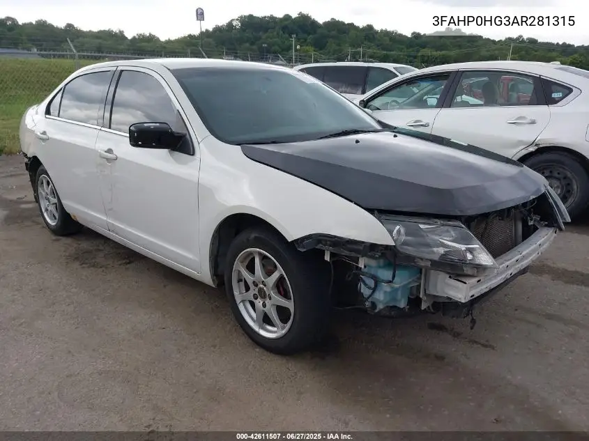 2010 Ford Fusion Se VIN: 3FAHP0HG3AR281315 Lot: 42611507