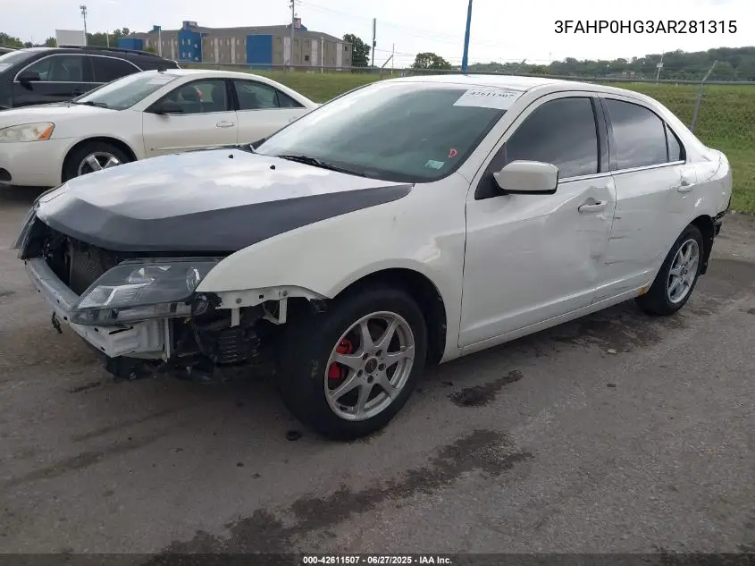 2010 Ford Fusion Se VIN: 3FAHP0HG3AR281315 Lot: 42611507