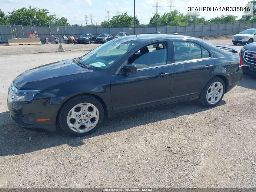 2010 Ford Fusion Se VIN: 3FAHP0HA4AR335846 Lot: 42612236