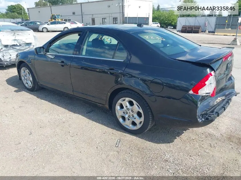 2010 Ford Fusion Se VIN: 3FAHP0HA4AR335846 Lot: 42612236