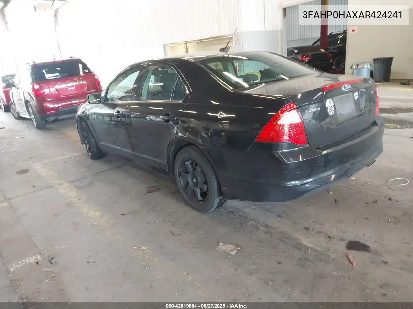 2010 Ford Fusion Se VIN: 3FAHP0HAXAR424241 Lot: 42619884