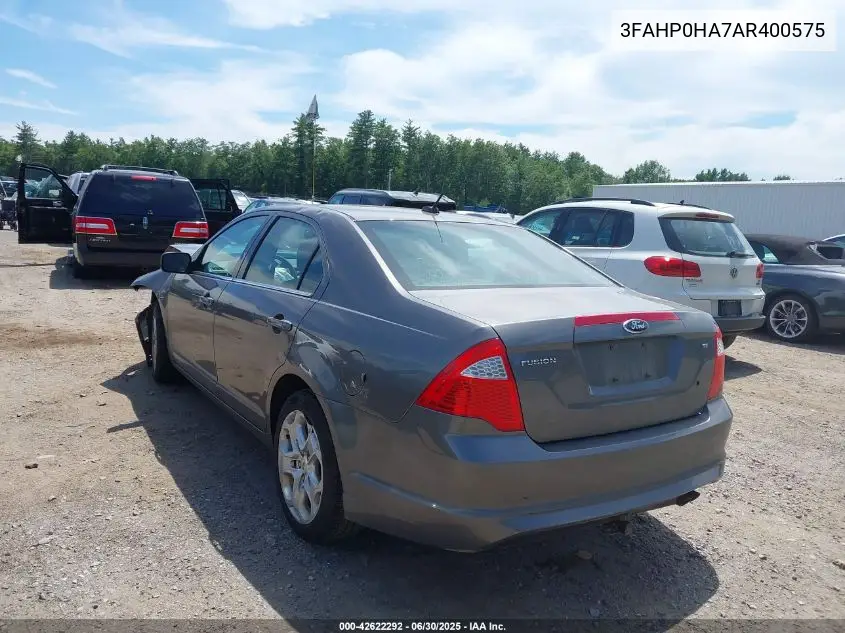 2010 Ford Fusion Se VIN: 3FAHP0HA7AR400575 Lot: 42622292