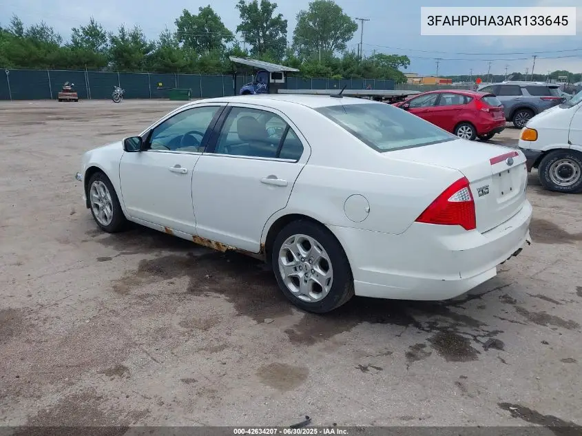 2010 Ford Fusion Se VIN: 3FAHP0HA3AR133645 Lot: 42634207
