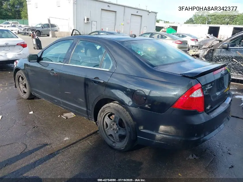 2010 Ford Fusion Se VIN: 3FAHP0HA8AR342377 Lot: 42754590