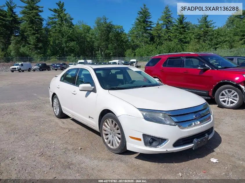 2010 Ford Fusion Hybrid VIN: 3FADP0L3XAR136288 Lot: 42775782