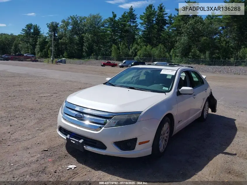 2010 Ford Fusion Hybrid VIN: 3FADP0L3XAR136288 Lot: 42775782