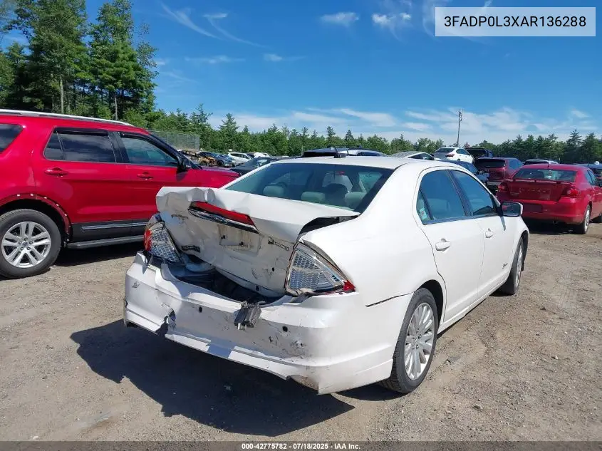 2010 Ford Fusion Hybrid VIN: 3FADP0L3XAR136288 Lot: 42775782