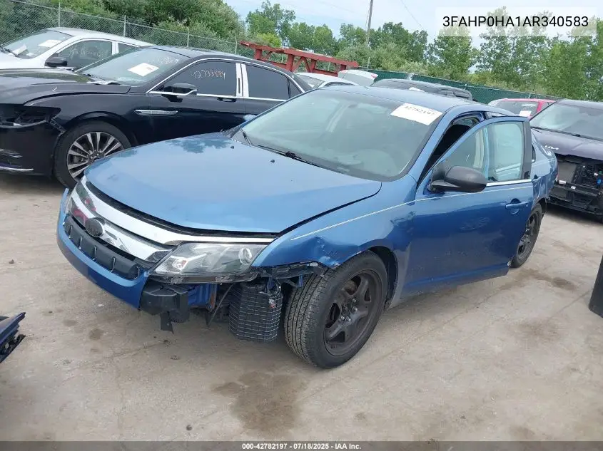 2010 Ford Fusion Se VIN: 3FAHP0HA1AR340583 Lot: 42782197