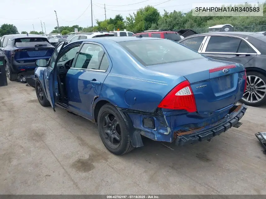 2010 Ford Fusion Se VIN: 3FAHP0HA1AR340583 Lot: 42782197