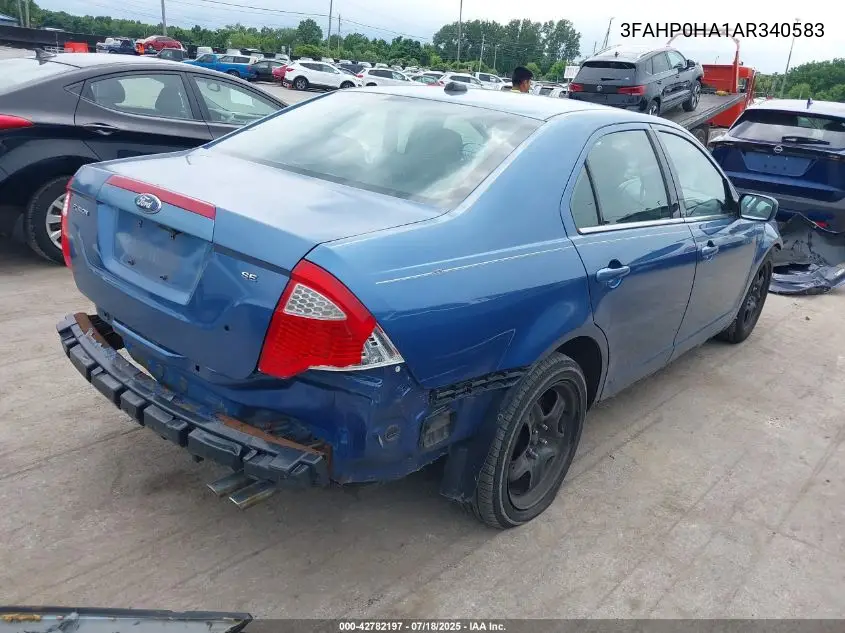 2010 Ford Fusion Se VIN: 3FAHP0HA1AR340583 Lot: 42782197