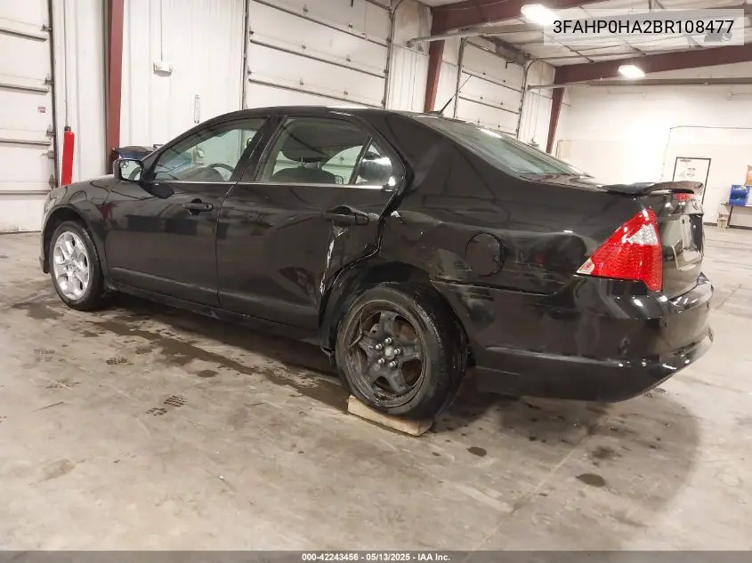 2011 Ford Fusion Se VIN: 3FAHP0HA2BR108477 Lot: 42243456