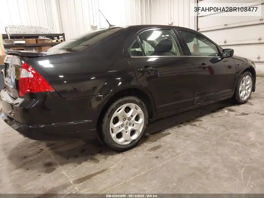 2011 Ford Fusion Se VIN: 3FAHP0HA2BR108477 Lot: 42243456