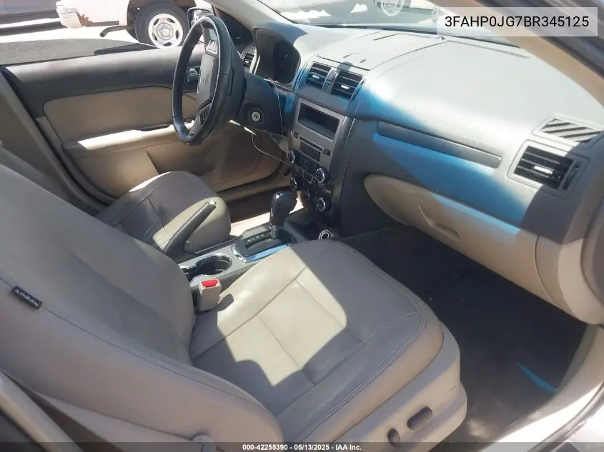 2011 Ford Fusion Sel VIN: 3FAHP0JG7BR345125 Lot: 42255390