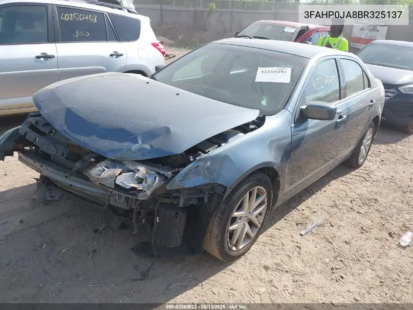 2011 Ford Fusion Sel VIN: 3FAHP0JA8BR325137 Lot: 42265033