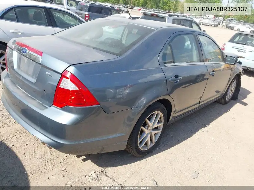 2011 Ford Fusion Sel VIN: 3FAHP0JA8BR325137 Lot: 42265033