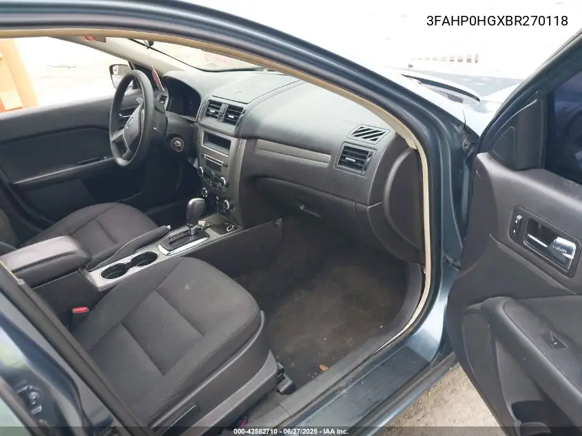 2011 Ford Fusion Se VIN: 3FAHP0HGXBR270118 Lot: 42582710