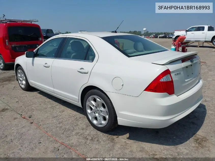 2011 Ford Fusion Se VIN: 3FAHP0HA1BR168993 Lot: 42587672