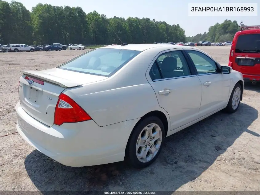 2011 Ford Fusion Se VIN: 3FAHP0HA1BR168993 Lot: 42587672