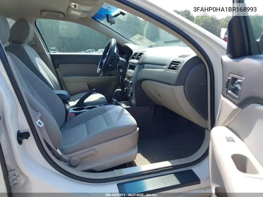 2011 Ford Fusion Se VIN: 3FAHP0HA1BR168993 Lot: 42587672