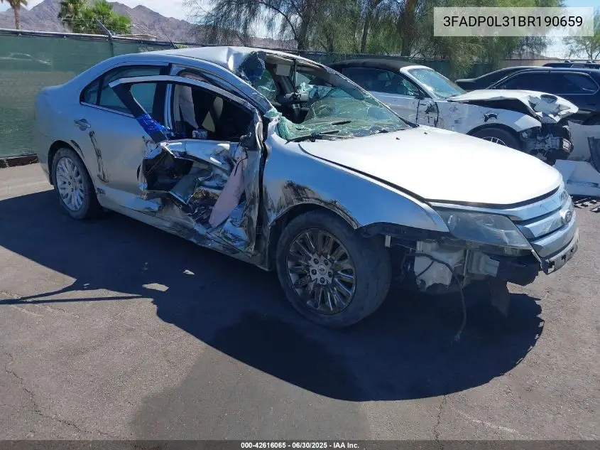 2011 Ford Fusion Hybrid VIN: 3FADP0L31BR190659 Lot: 42616065
