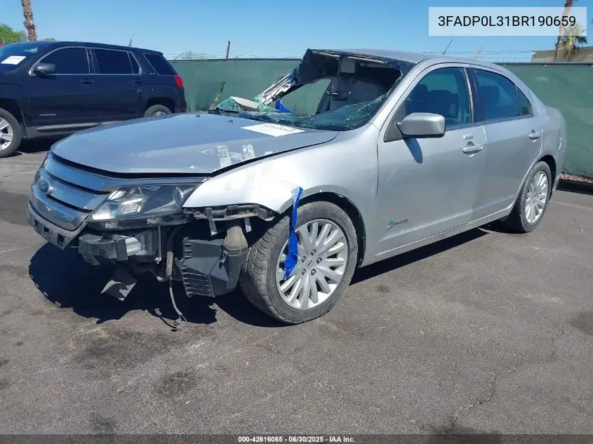 2011 Ford Fusion Hybrid VIN: 3FADP0L31BR190659 Lot: 42616065