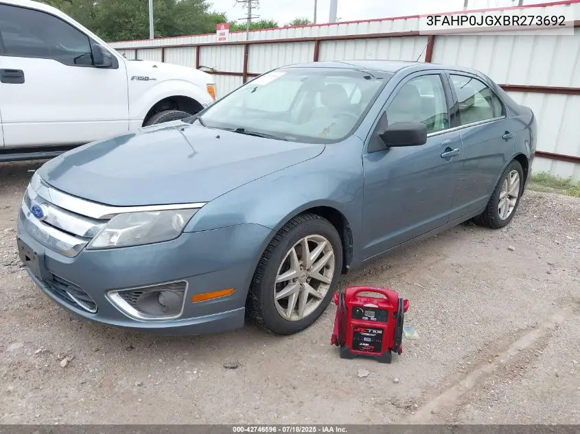 2011 Ford Fusion Sel VIN: 3FAHP0JGXBR273692 Lot: 42746596