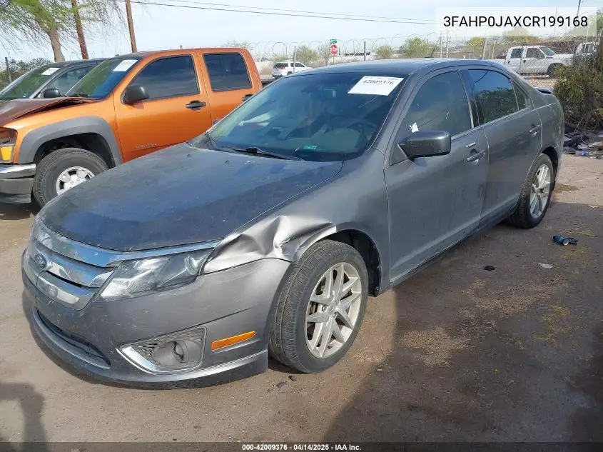 2012 Ford Fusion Sel VIN: 3FAHP0JAXCR199168 Lot: 42009376