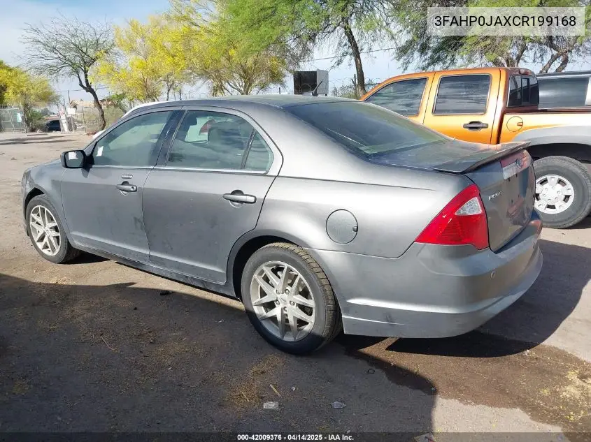 2012 Ford Fusion Sel VIN: 3FAHP0JAXCR199168 Lot: 42009376