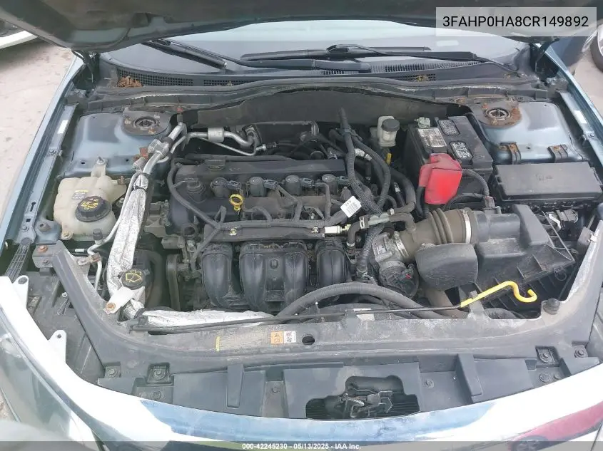 2012 Ford Fusion Se VIN: 3FAHP0HA8CR149892 Lot: 42245230